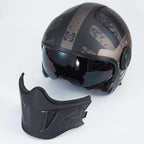 Black Warrior Motorcycle Retro Helmet